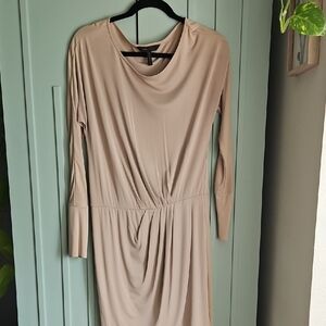 BCBGMaxAzria Long Sleeve Tan Dress